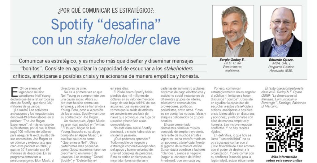 Comunicar es estratégico, stakeholders, Spotify