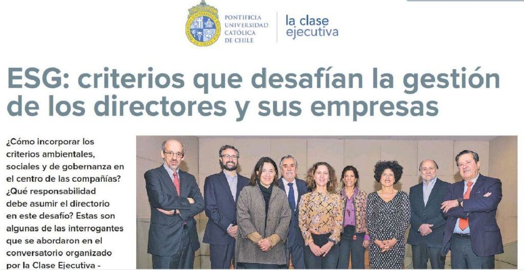 ESG, conversatorio Clase Ejecutiva y DIIS, ESG para directores